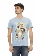 Trussardi Action Light Blue Cotton Men T-Shirt - T-Shirts