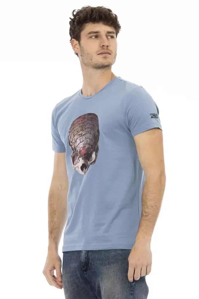 Trussardi Action Light Blue Cotton Men T-Shirt - T-Shirts