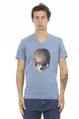 Trussardi Action Light Blue Cotton Men T-Shirt - T-Shirts