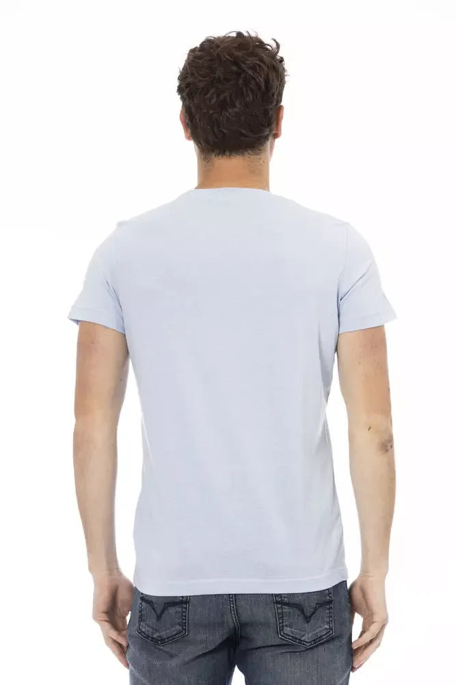 Trussardi Action Light Blue Cotton Men’s T-Shirt - T-Shirts