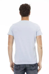 Trussardi Action Light Blue Cotton Men’s T-Shirt - T-Shirts