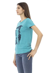 Trussardi Action Light Blue Cotton Women T-Shirt - S - T-Shirts