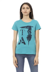 Trussardi Action Light Blue Cotton Women T-Shirt - S - T-Shirts
