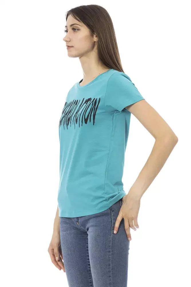 Trussardi Action Light Blue Cotton Women T-Shirt - T-Shirts