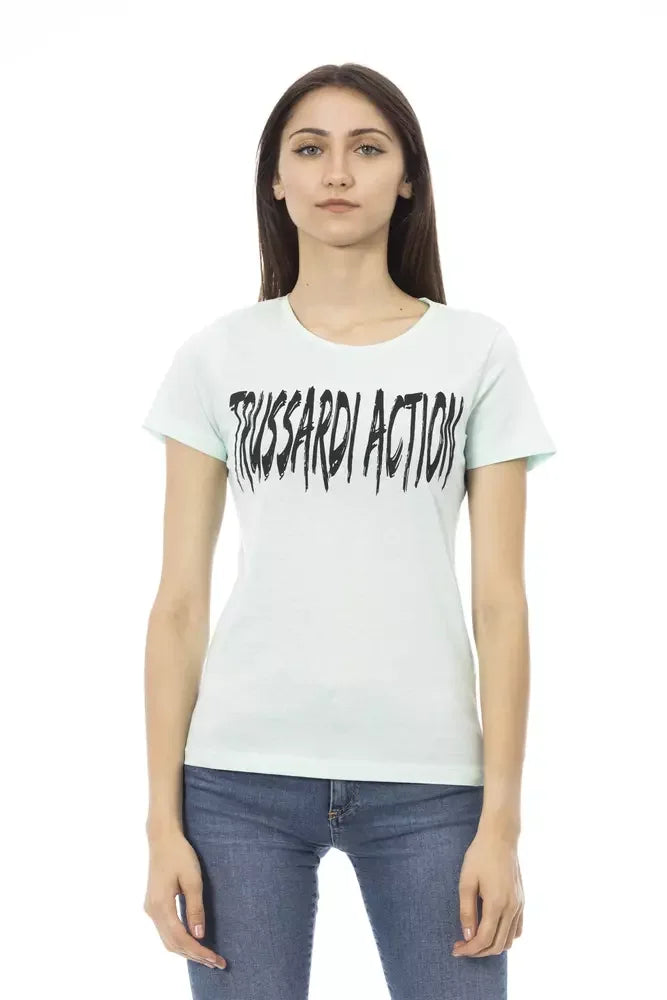 Trussardi Action Light Blue Cotton Women T-Shirt - T-Shirts