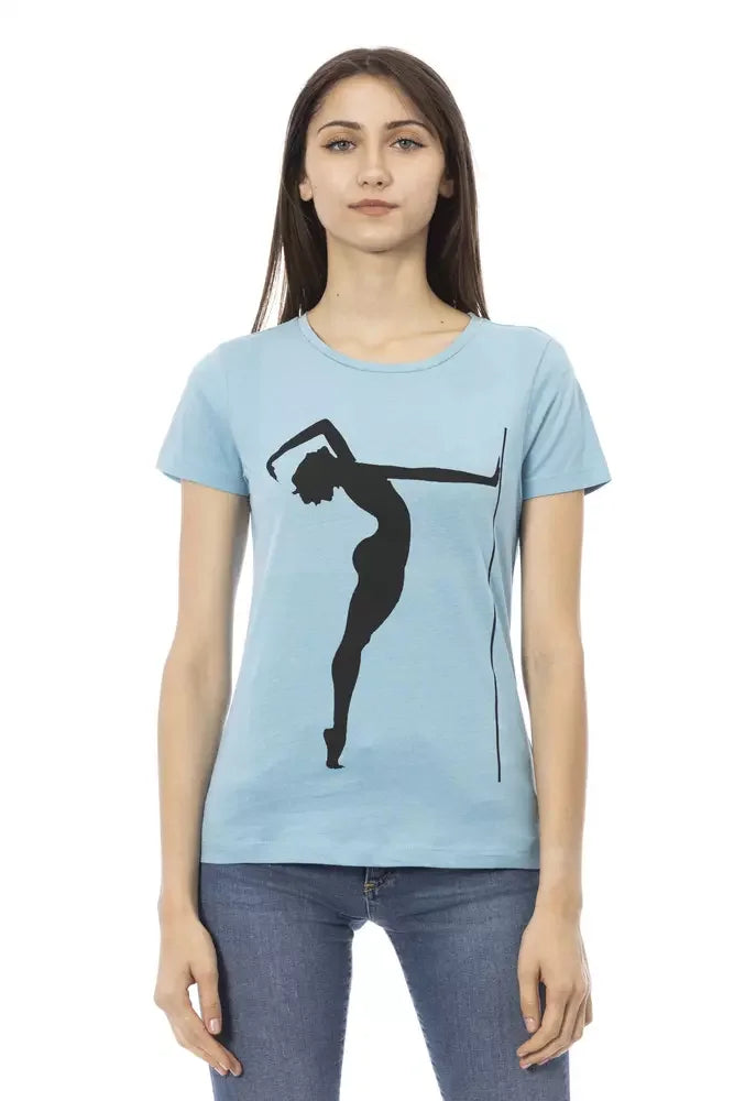Trussardi Action Light Blue Cotton Women T-Shirt - T-Shirts