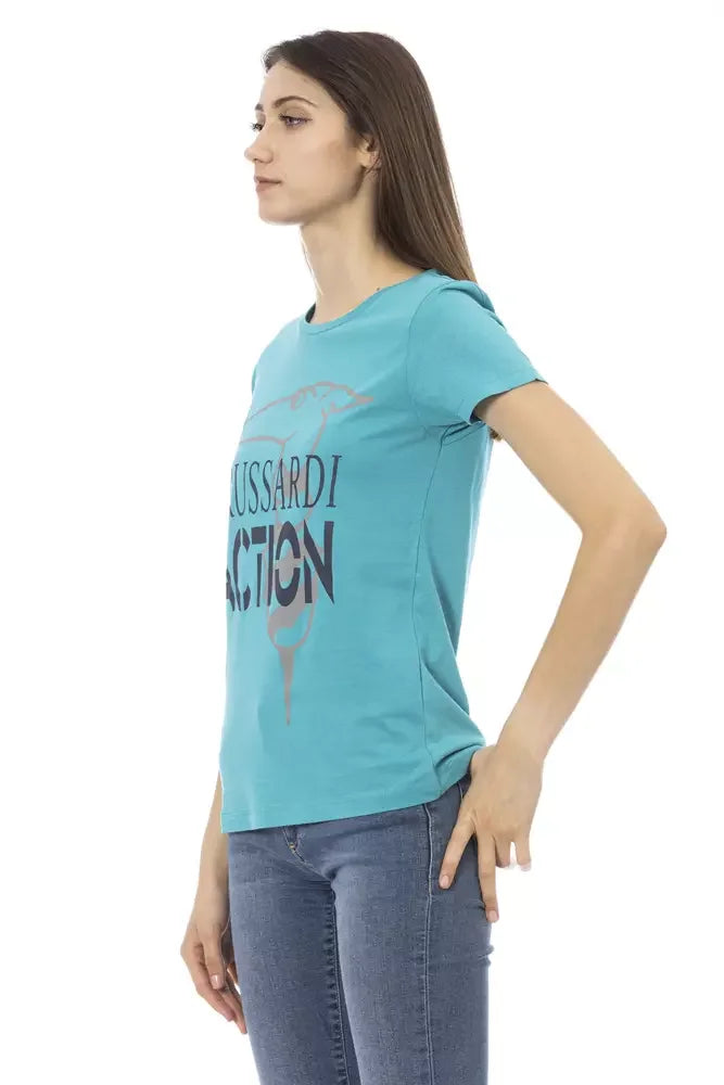 Trussardi Action Light Blue Cotton Women T-Shirt - T-Shirts