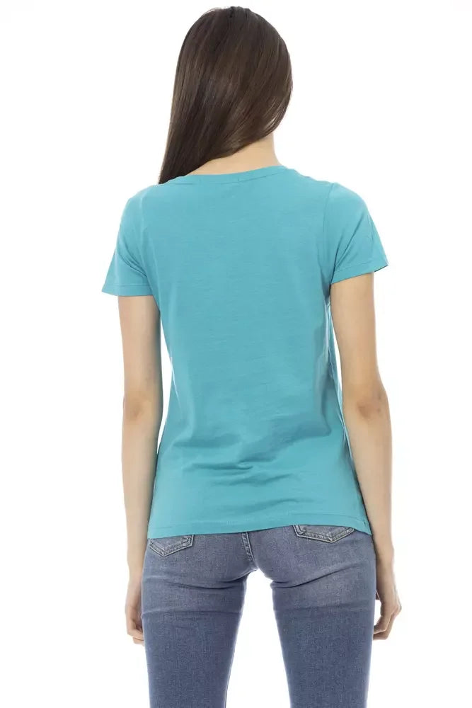 Trussardi Action Light Blue Cotton Women T-Shirt - T-Shirts