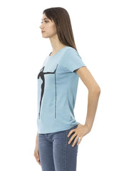 Trussardi Action Light Blue Cotton Women T-Shirt - T-Shirts