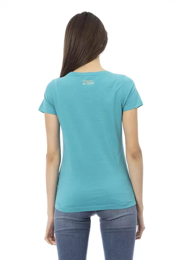 Trussardi Action Light Blue Cotton Women T-Shirt - XL - T-Shirts