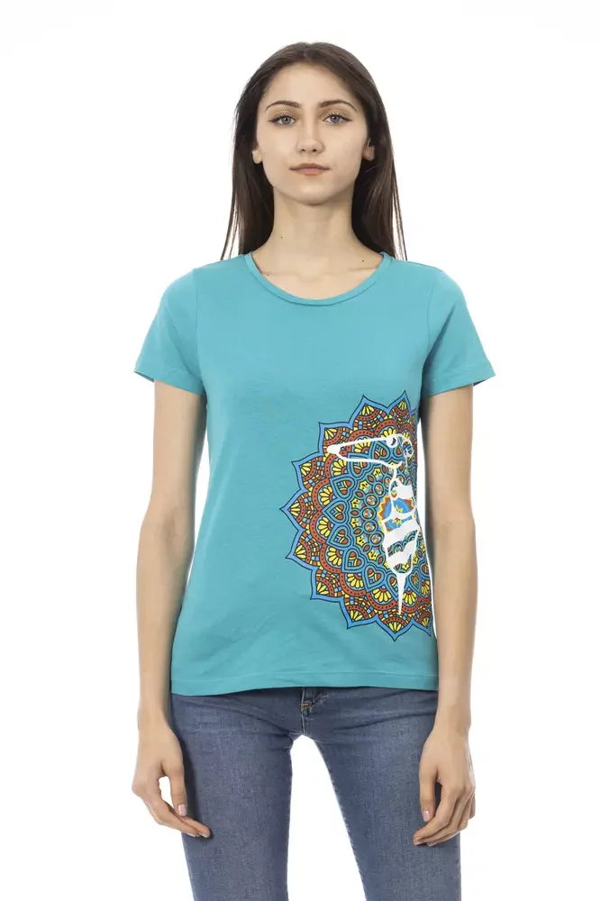 Trussardi Action Light Blue Cotton Women T-Shirt - XL - T-Shirts