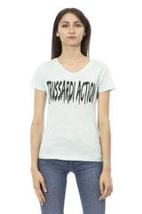Trussardi Action Light Blue Cotton Women Top - T-Shirts
