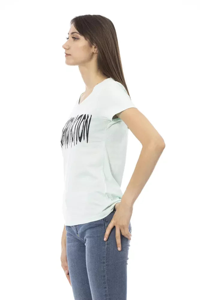 Trussardi Action Light Blue Cotton Women Top - T-Shirts