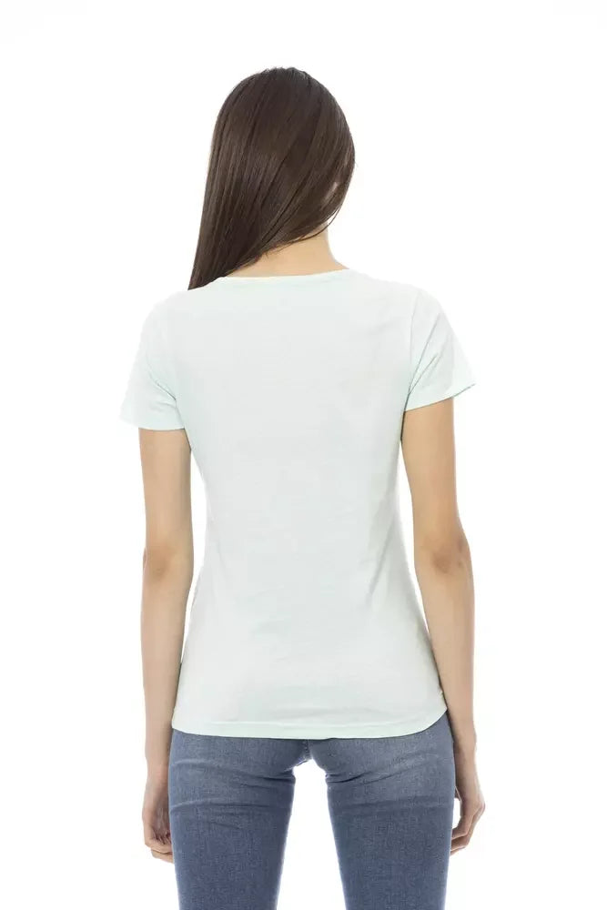 Trussardi Action Light Blue Cotton Women Top - T-Shirts