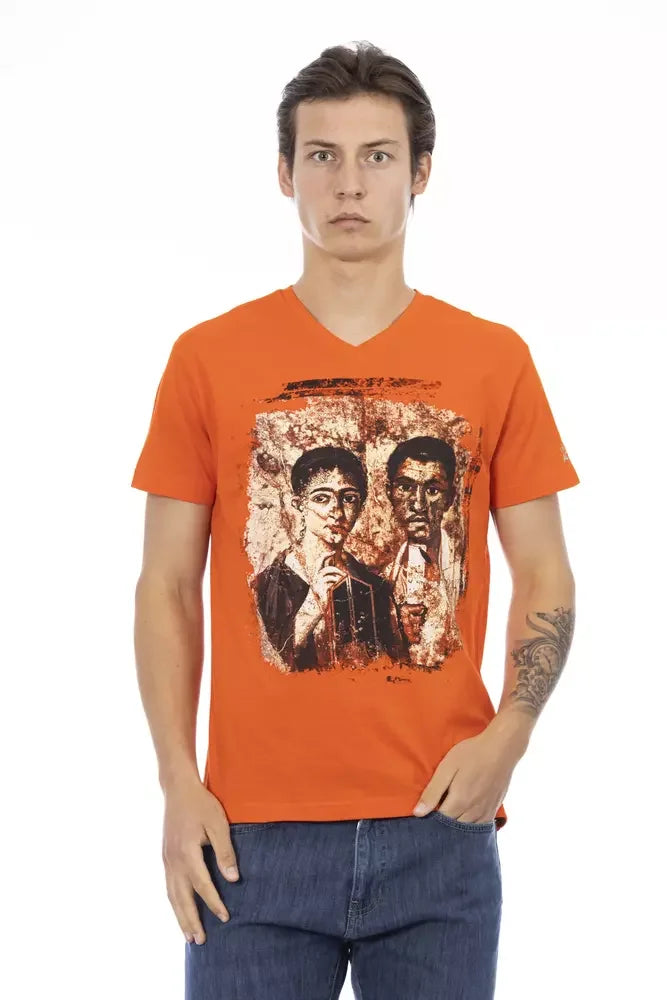 Trussardi Action Orange Cotton Men T-Shirt - T-Shirts