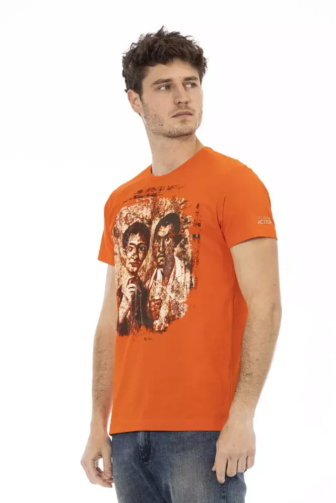 Trussardi Action Orange Cotton Men T-Shirt - T-Shirts