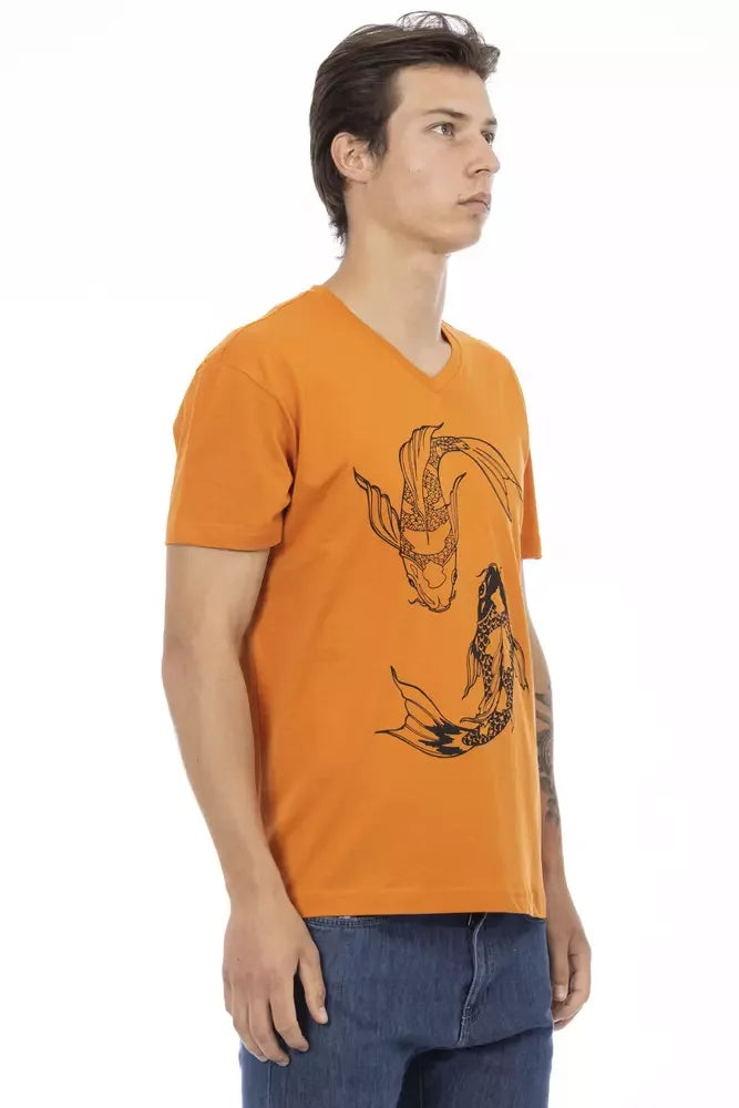 Trussardi Action Orange Cotton Men T-Shirt - T-Shirts