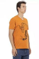 Trussardi Action Orange Cotton Men T-Shirt - T-Shirts