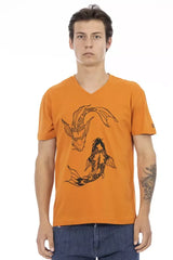 Trussardi Action Orange Cotton Men T-Shirt - T-Shirts