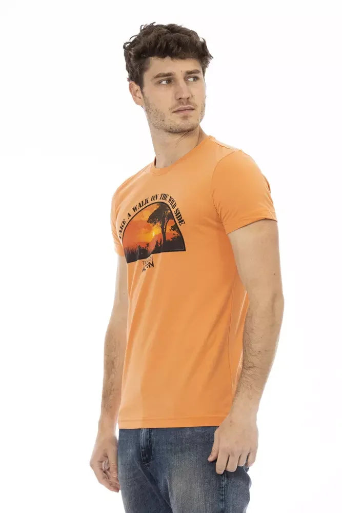 Trussardi Action Orange Cotton Men T-Shirt - T-Shirts