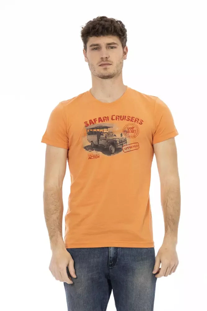Trussardi Action Orange Cotton Men T-Shirt - T-Shirts