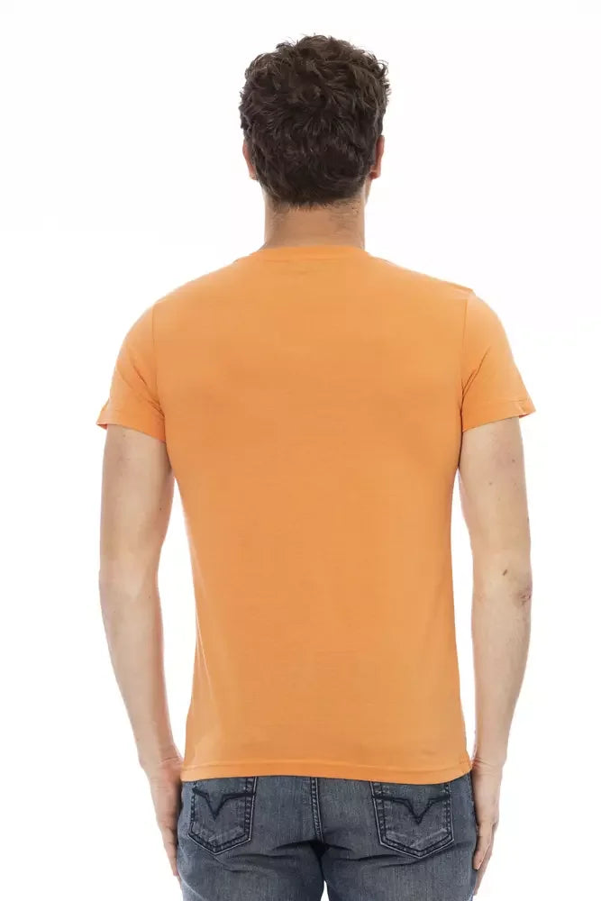 Trussardi Action Orange Cotton Men’s V-Neck T-Shirt - T-Shirts