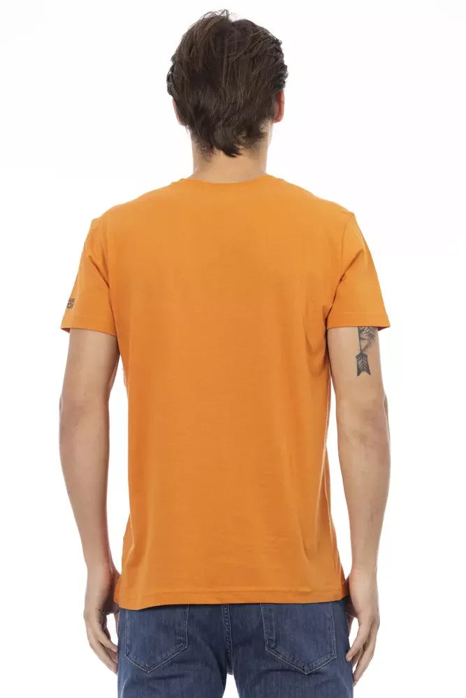 Trussardi Action Orange Cotton Men’s V-Neck T-Shirt - T-Shirts