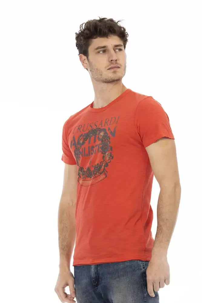 Trussardi Action Red Cotton Men T-Shirt - T-Shirts