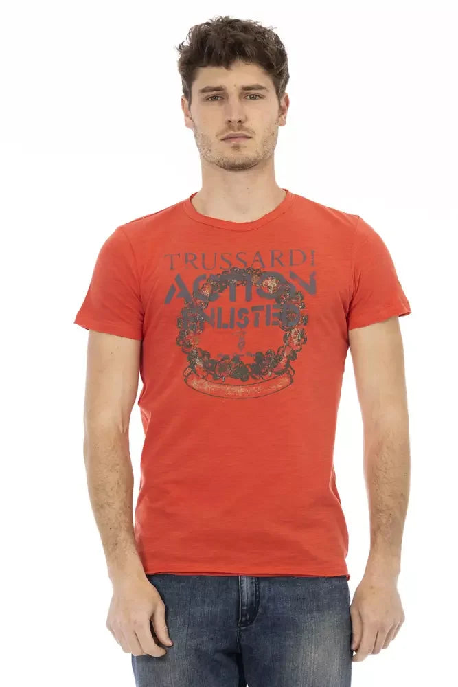 Trussardi Action Red Cotton Men T-Shirt - T-Shirts