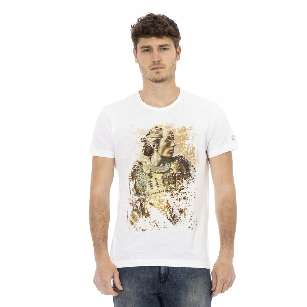 Trussardi Action White Cotton Men T-Shirt - M - T-Shirts