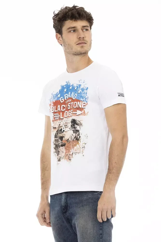 Trussardi Action White Cotton Men T-Shirt - T-Shirts