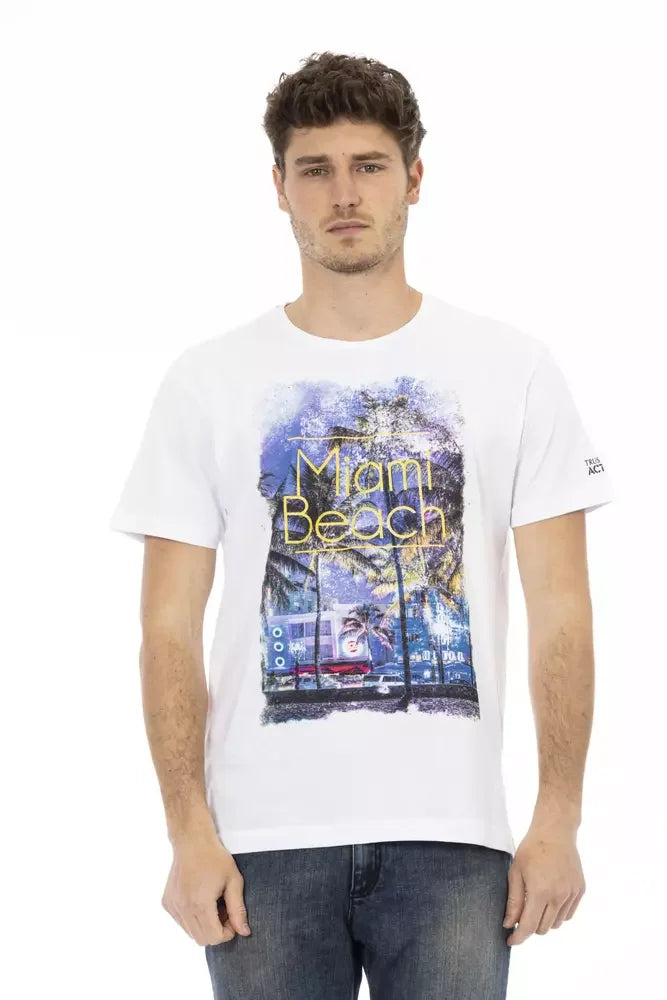 Trussardi Action White Cotton Men T-Shirt - T-Shirts