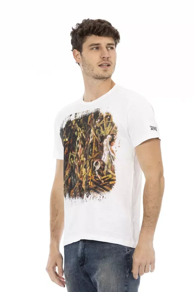 Trussardi Action White Cotton Men T-Shirt - T-Shirts