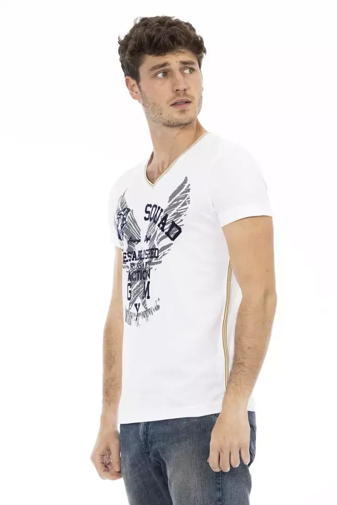 Trussardi Action White Cotton Men T-Shirt - T-Shirts