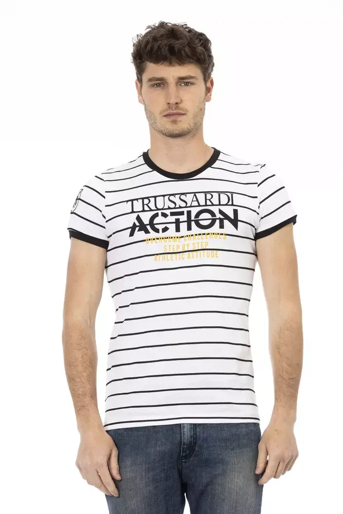 Trussardi Action White Cotton Men T-Shirt - T-Shirts