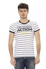 Trussardi Action White Cotton Men T-Shirt - T-Shirts