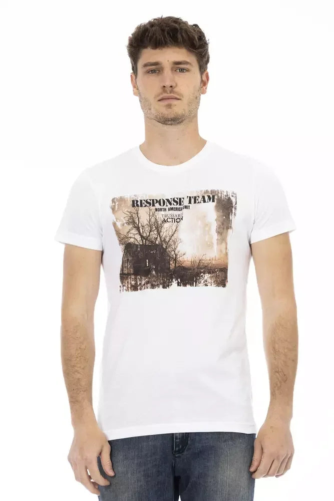 Trussardi Action White Cotton Men’s T-Shirt - T-Shirts