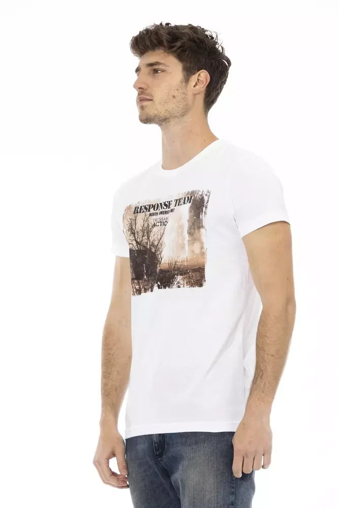 Trussardi Action White Cotton Men’s T-Shirt - T-Shirts