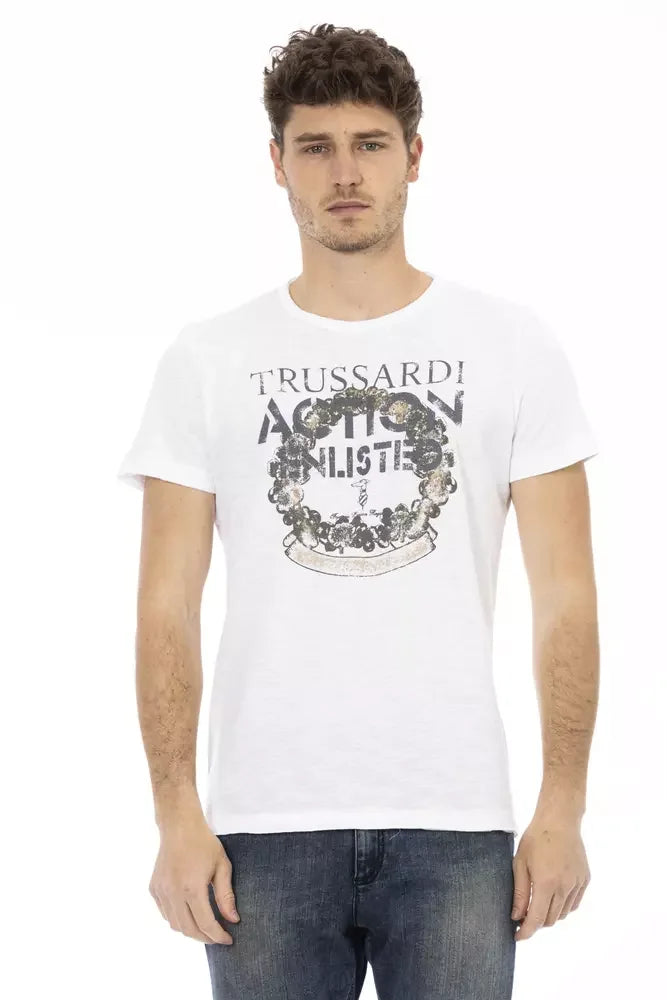 Trussardi Action White Cotton Men’s T-Shirt - XL - T-Shirts