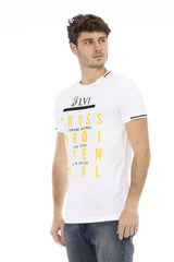 Trussardi Action White Cotton Men’s T-Shirt - XL - T-Shirts