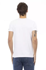 Trussardi Action White Cotton Men’s V-Neck T-Shirt - T-Shirts