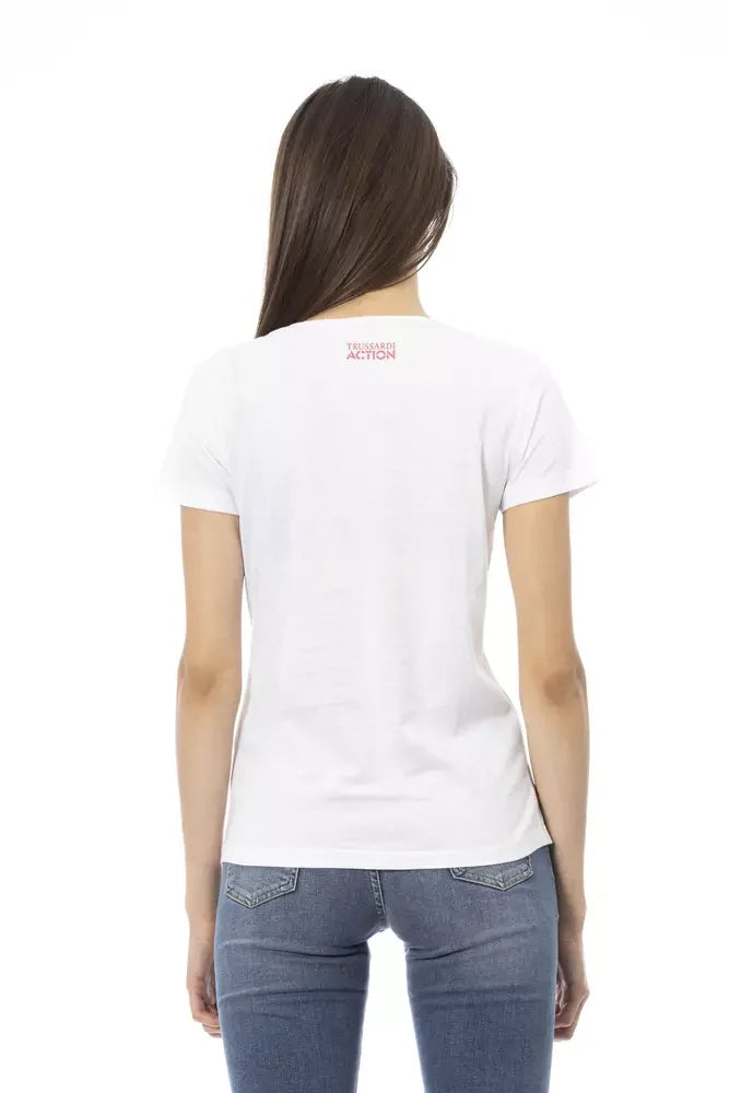 Trussardi Action White Cotton Women T-Shirt - S - T-Shirts