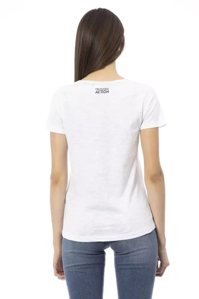 Trussardi Action White Cotton Women Top - T-Shirts