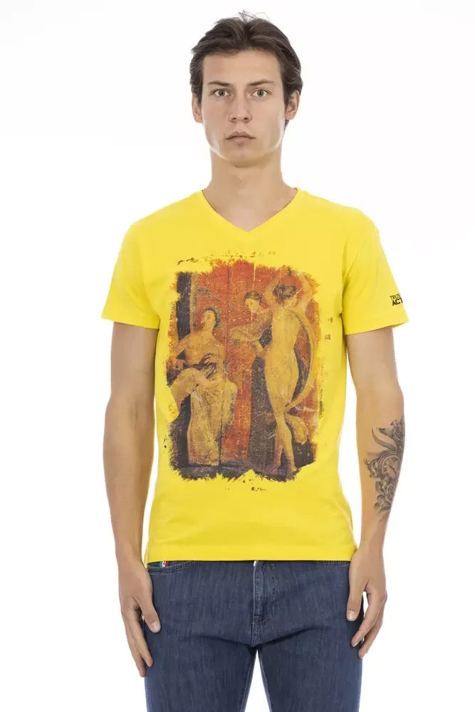 Trussardi Action Yellow Cotton Men T-Shirt - T-Shirts