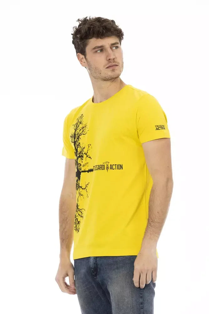 Trussardi Action Yellow Cotton Men T-Shirt - T-Shirts
