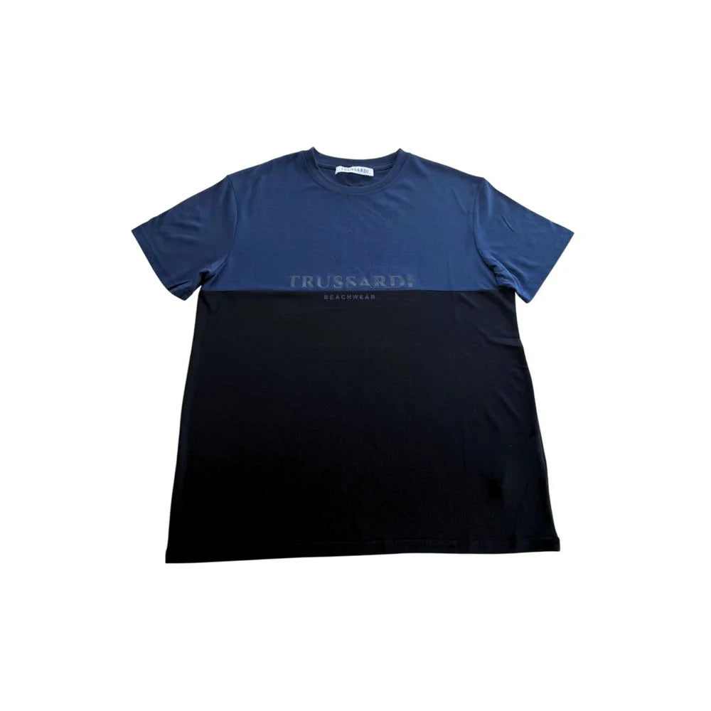 Trussardi Beachwear Blue Cotton Men T-Shirt - T-Shirts