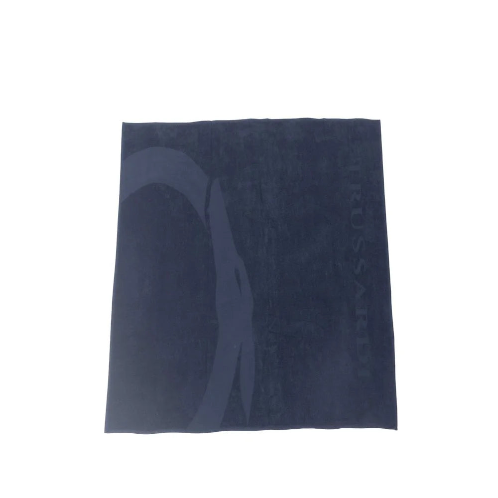 Trussardi Beachwear Blue Cotton Men’s Beach Towel - Unisex - Beach Towels