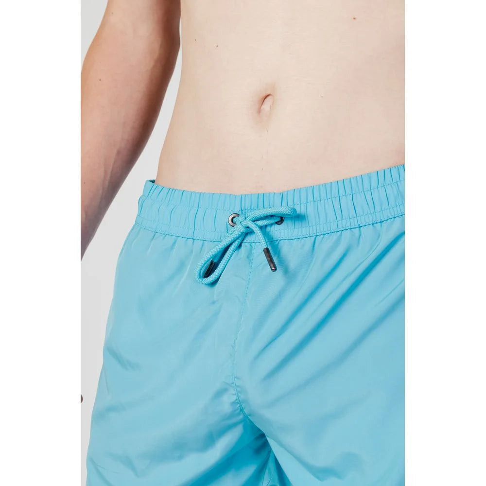 Trussardi Beachwear Blue Polyester Swim Shorts
