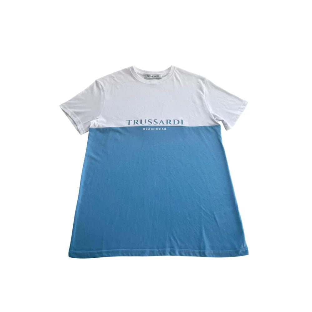 Trussardi Beachwear Light Blue Cotton Men T-Shirt - T-Shirts