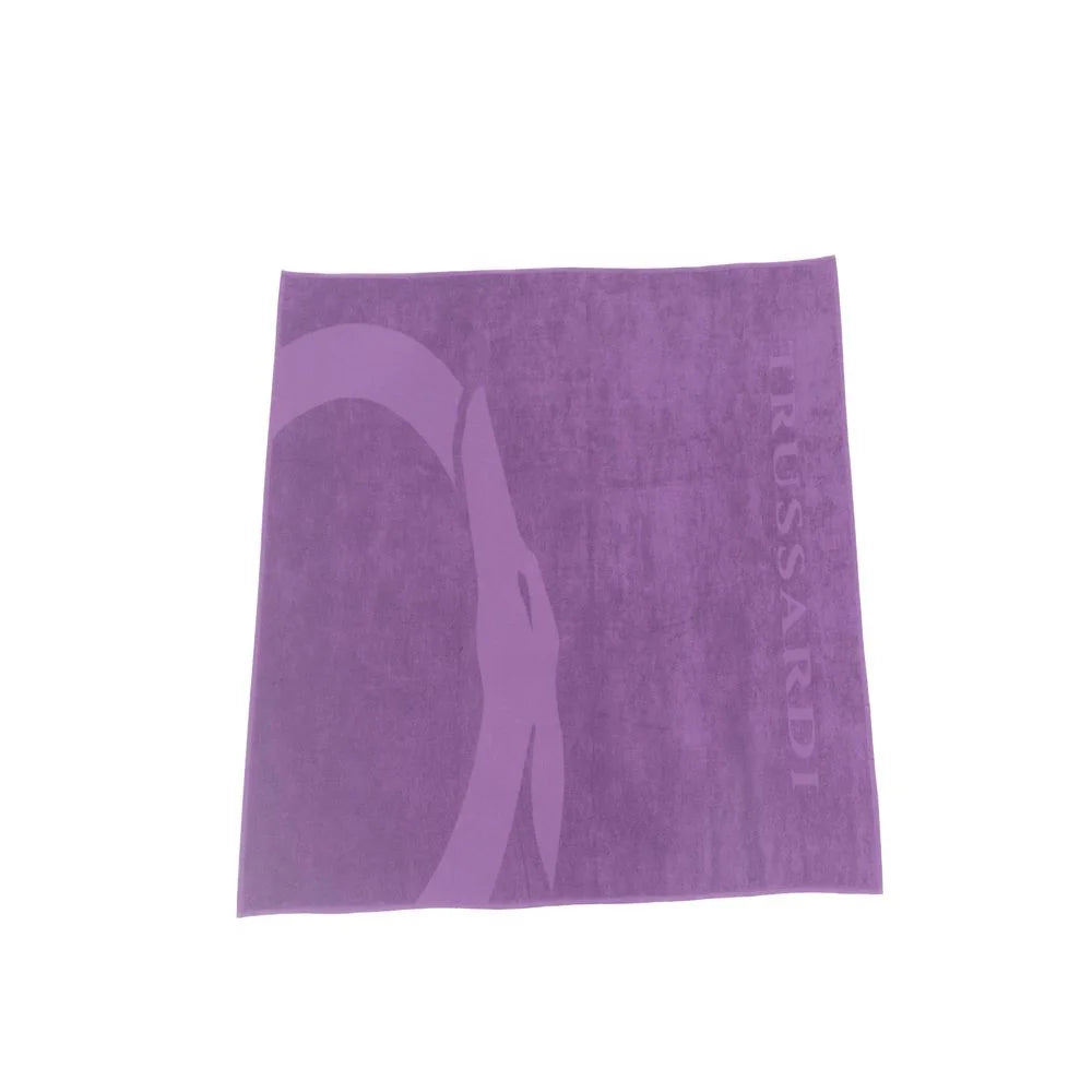 Trussardi Beachwear Purple Cotton Men Swim Towel - Unisex